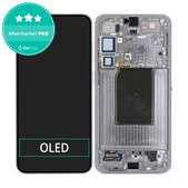Schermo OLED per Samsung S25 Plus, Silver Shadow, Vetro touch con cornice