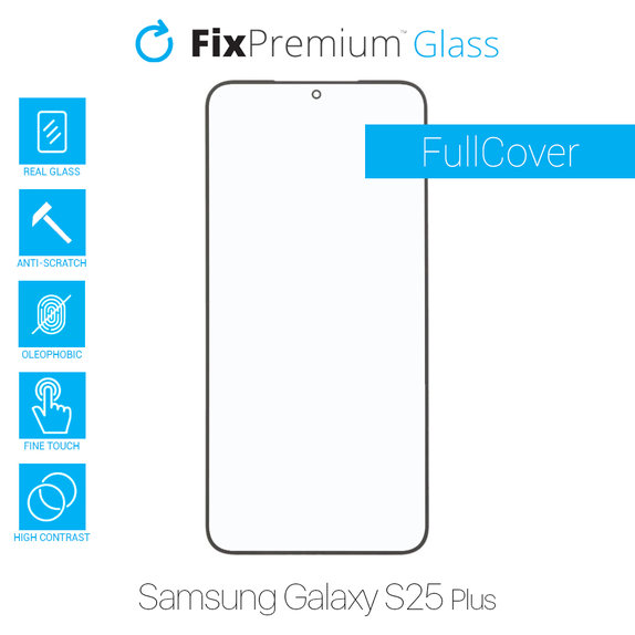 Vetro temperato FullCase per Samsung S25 Plus, FixPremium