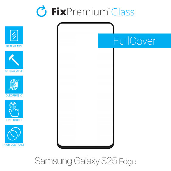 Vetro temperato FullCase per Samsung S25 Edge, FixPremium