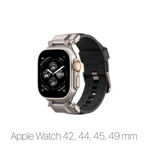 Strap Durapro Armor PU per Apple Watch (42, 44, 45, 49mm), Black, Spigen