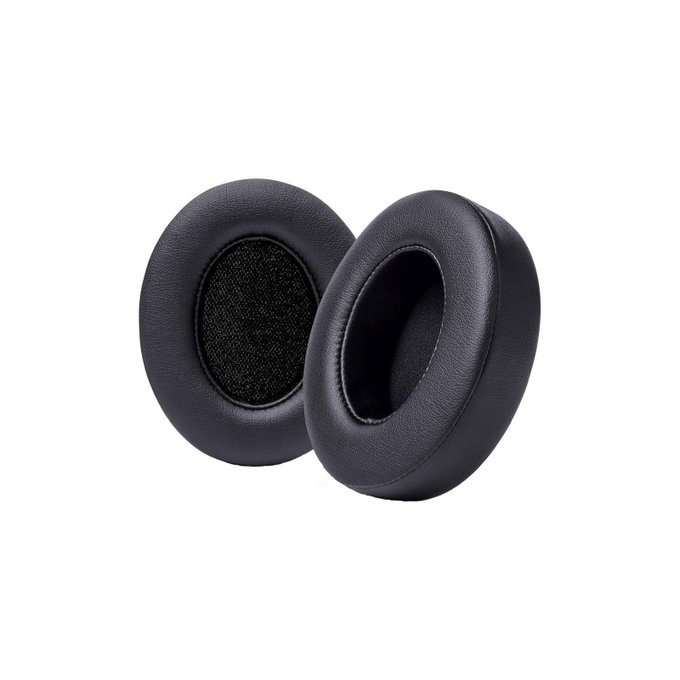 Cuscinetti auricolari di ricambio per Beats Studio 2, 3, Memory foam and PU leather, Black, 1 paio