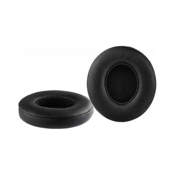 Cuscinetti auricolari di ricambio per Beats Solo 2, 3, Memory foam and PU leather, Black, 1 paio