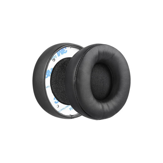 Cuscinetti auricolari di ricambio per Beats Solo Pro, Wireless, Memory foam and PU leather, Black, 1 paio