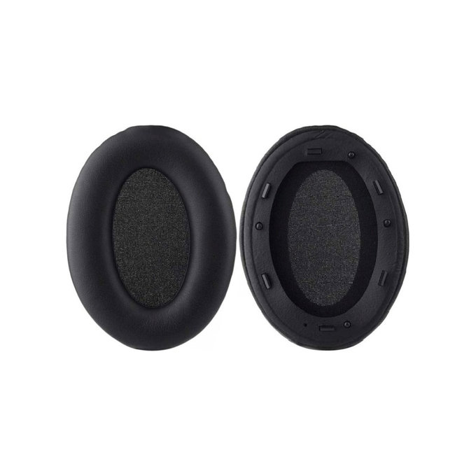 Cuscinetti auricolari di ricambio per Sony WH-1000XM3, Memory foam and PU leather, Black, 1 paio
