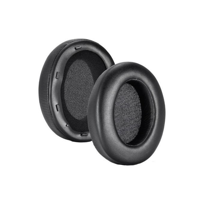 Cuscinetti auricolari di ricambio per Sony WH-XB910N, Memory foam and PU leather, Black, 1 paio