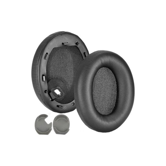 Cuscinetti auricolari di ricambio per Sony WH-1000XM4, Memory foam and PU leather, Black, 1 paio
