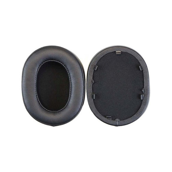 Cuscinetti auricolari di ricambio per Sony WH-1000XM5, Memory foam and PU leather, Black, 1 paio