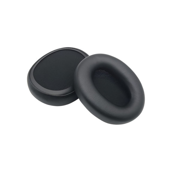 Cuscinetti auricolari di ricambio per Skullcandy Crusher ANC 2, Memory foam and PU leather, Black, 1 paio