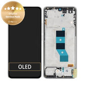 Schermo per Xiaomi Poco M7 Pro 5G, Silver, Vetro touch con cornice, 5600070O17P00, Genuine Service Pack