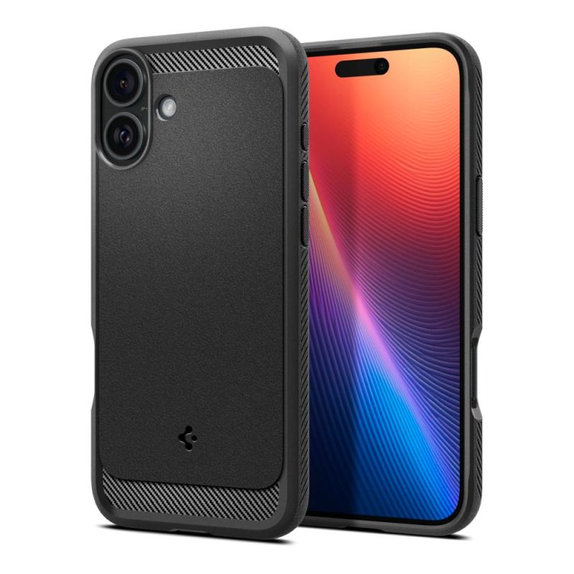 Custodia Rugged Armor con MagSafe per iPhone 16, Matte Black, Spigen