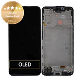 Schermo per Samsung A17 A176B, Black, Vetro touch con cornice, GH82-38045A, Genuine Service Pack