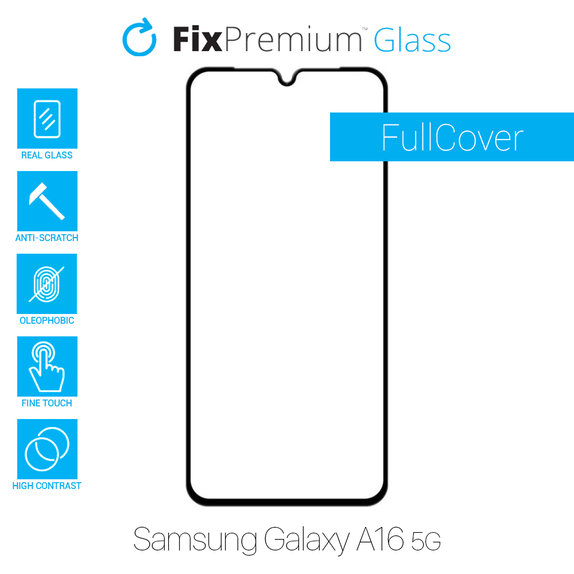 Vetro temperato FullCase per Samsung A16 5G, FixPremium