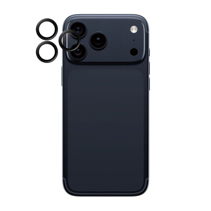 Anelli protettivi per lente fotocamera per iPhone 17 Pro Max/17 Pro/16 Pro Max/16 Pro, Black, PanzerGlass
