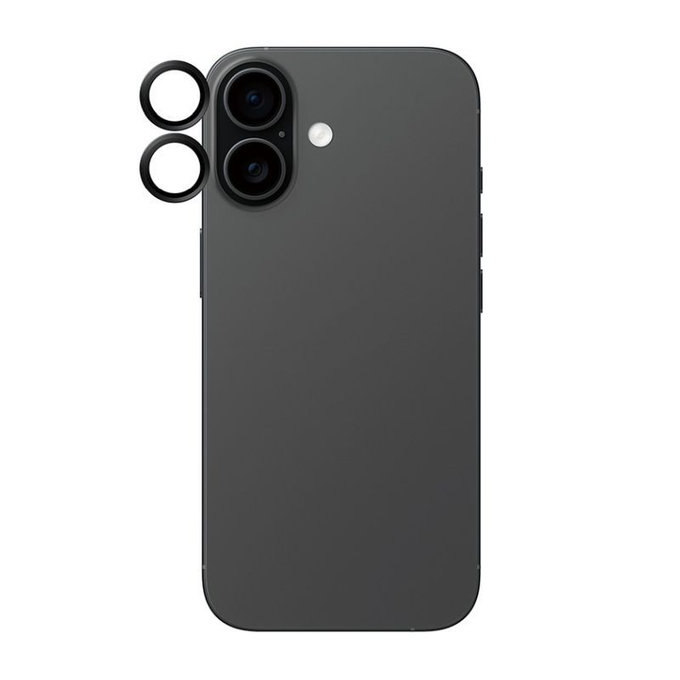 Anelli protettivi per lente fotocamera per iPhone 17/16 Plus/16, Black, PanzerGlass