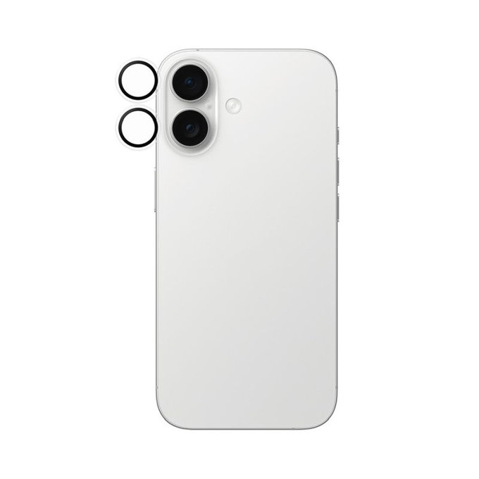 Protezione obiettivo fotocamera posteriore Hoops per iPhone 16, 16 Plus, 17, Transparent, PanzerGlass