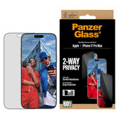 Vetro temperato privacy UWF 2-Way con applicatore per iPhone 17 Pro Max, Black, PanzerGlass