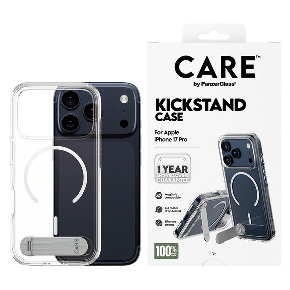 Custodia Kickstand per iPhone 17 Pro, Trasparente, PanzerGlass