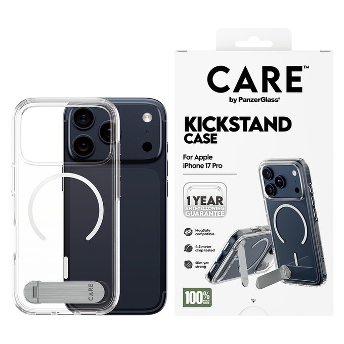 Custodia Kickstand per iPhone 17 Pro, Trasparente, PanzerGlass