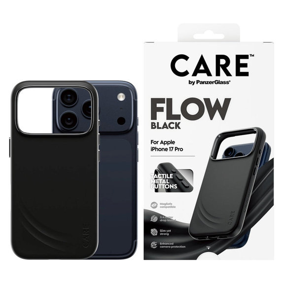 Cover FLOW con MagSafe per iPhone 17 Pro, Nero, CARE