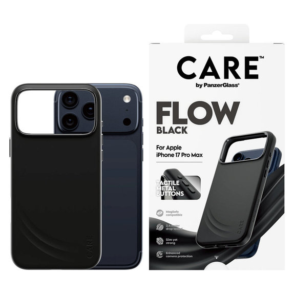 Custodia FLOW con MagSafe per iPhone 17 Pro Max, Black, PanzerGlass