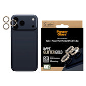 Protezione lente fotocamera Hoops per iPhone 17 Pro Max/17 Pro/16 Pro Max/16 Pro, Glitter Gold, PanzerGlass