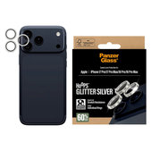 Protezione lente fotocamera Hoops per iPhone 17 Pro Max/17 Pro/16 Pro Max/16 Pro, Glitter Silver, PanzerGlass