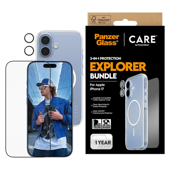 Bundle 3v1 Explorer per iPhone 17, PanzerGlass