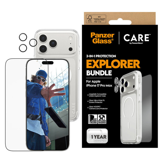 Bundle 3v1 Explorer per iPhone 17 Pro Max, PanzerGlass