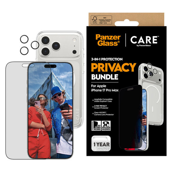 Bundle 3v1 Privacy per iPhone 17 Pro Max, PanzerGlass