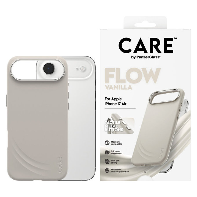 Cover FLOW con MagSafe per iPhone Air, Vanilla, CARE