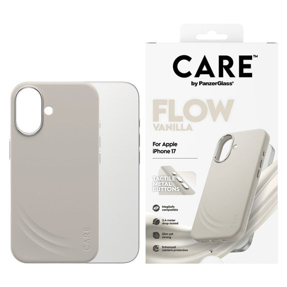 Cover FLOW con MagSafe per iPhone 17, Vanilla, CARE