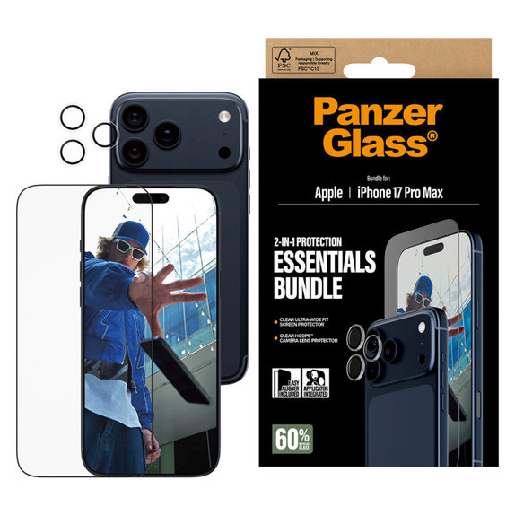 Bundle Essentials 2v1 per iPhone 17 Pro Max, PanzerGlass