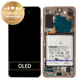 Schermo per Samsung S21 G991B, Violet, Vetro touch con cornice e batteria, GH82-27254B, Genuine Service Pack