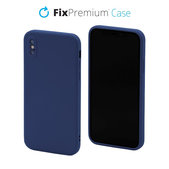 Custodia in silicone per iPhone X, XS, Blue, FixPremium