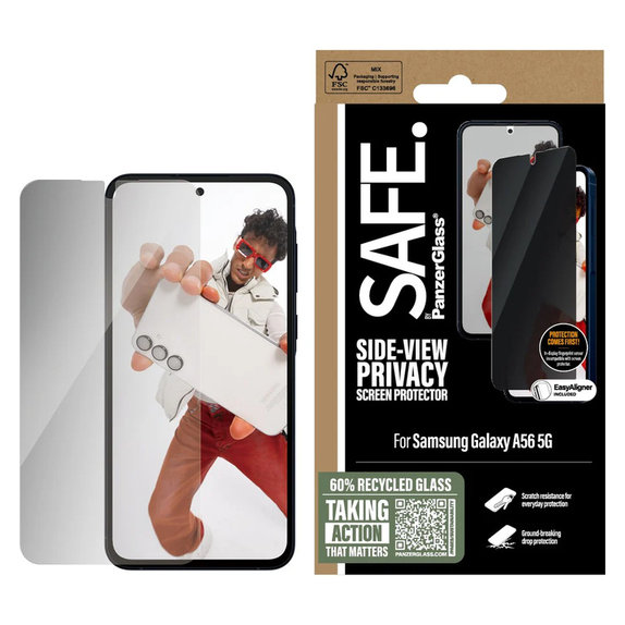Vetro temperato UWF Privacy per Samsung Galaxy A56 5G, Nero, SAFE by PanzerGlass