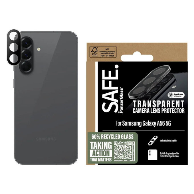 Protezione lente fotocamera per Samsung A56 5G, Trasparente, SAFE