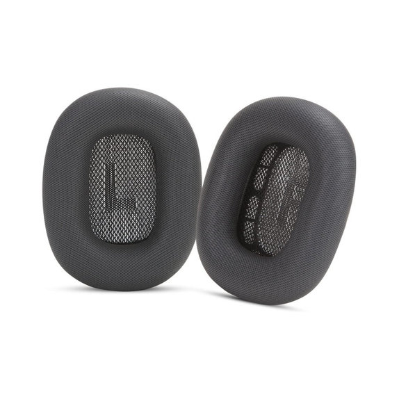 Cuscinetti auricolari di ricambio per Apple AirPods Max, Memory foam and Leather, Black, 1 paio