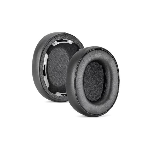 Cuscinetti auricolari di ricambio per Audio-Technica ATH-SR50, SR50BT, Memory foam and PU leather, Black, 1 paio