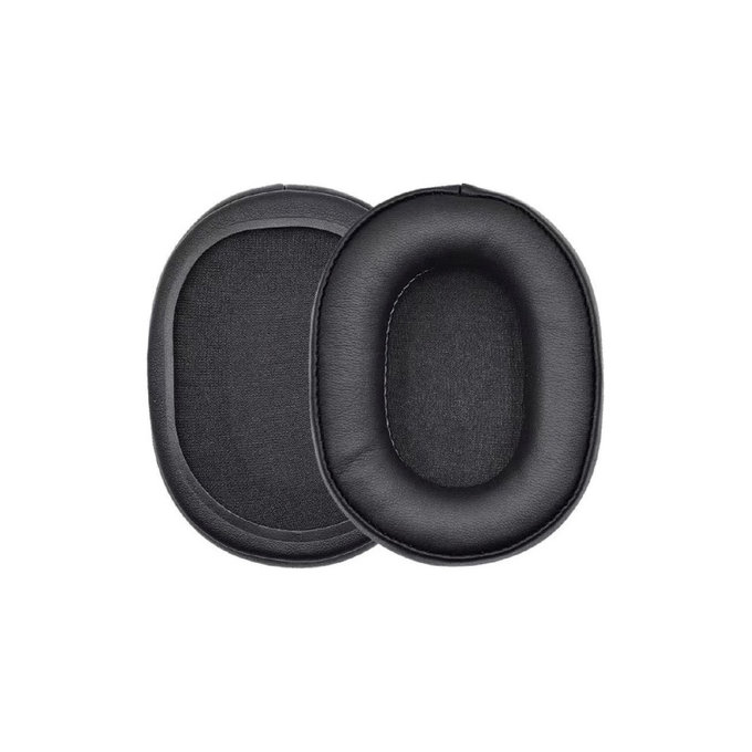 Cuscinetti auricolari di ricambio per Audio-Technica ATH-MSR7, ATH-M50x, Memory foam and Leather, Black, 1 paio