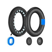 Cuscinetti auricolari di ricambio per Bose QC25, QC35, QC45, Memory foam and PU leather, Black, Cooling Gel, 1 paio