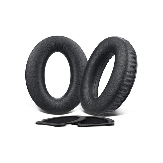 Cuscinetti auricolari di ricambio per Bose Aviation A10, A20, Memory foam and PU leather, Black, 1 paio