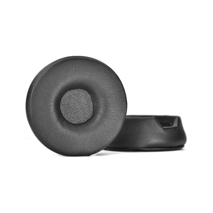Cuscinetti auricolari di ricambio per Jabra Engage 55, 65, 75 (Stereo), Memory foam and Leather, Black, 1 paio
