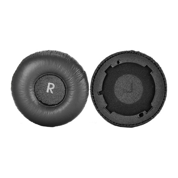 Cuscinetti auricolari di ricambio per JBL Tune 600BTNC, Memory foam and Leather, Black, 1 paio