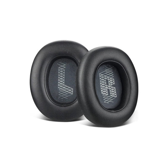 Cuscinetti auricolari di ricambio per JBL Live 650BTNC, E65, Memory foam and PU leather, Black, 1 paio