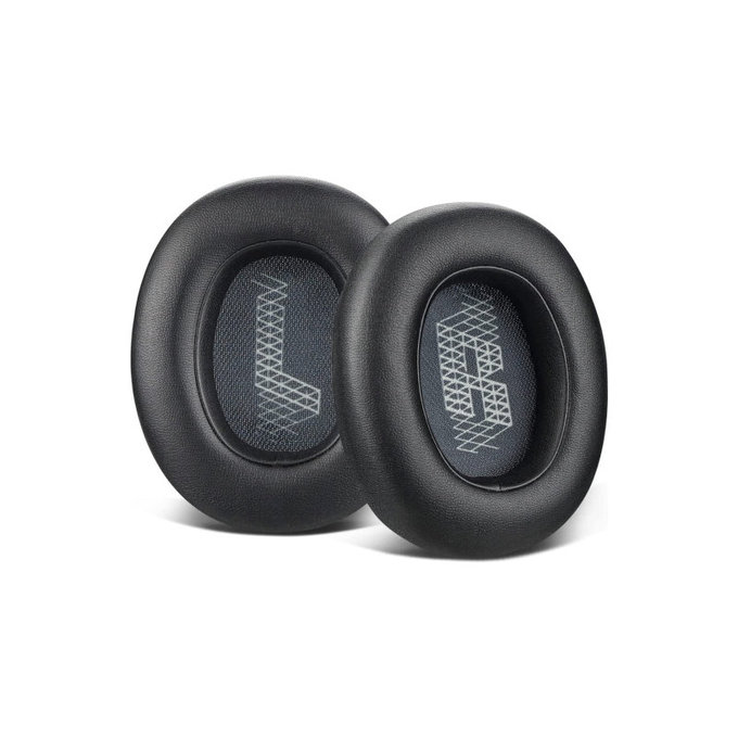 Cuscinetti auricolari di ricambio per JBL Live 650BTNC, E65, Memory foam and PU leather, Black, 1 paio