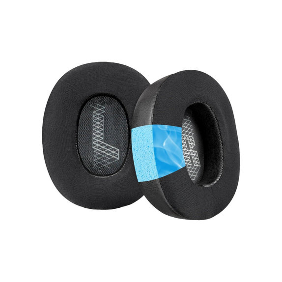 Cuscinetti auricolari di ricambio per JBL Live 650, 660, E65, Memory foam, Leather and Textile, Black, Cooling Gel, 1 paio