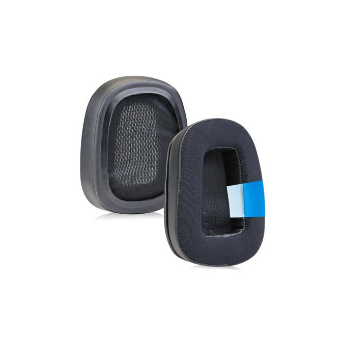 Cuscinetti auricolari di ricambio per Logitech G633 Artemis, G933 Artemis, Memory foam, Textile and Leather, Black, Cooling Gel, 1 paio