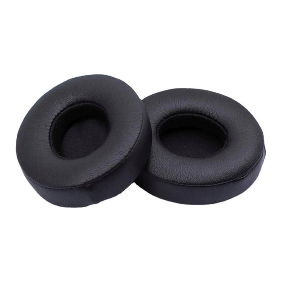 Cuscinetti auricolari di ricambio per Beats Solo 2, 3, Memory foam and Leather, Black, 1 paio