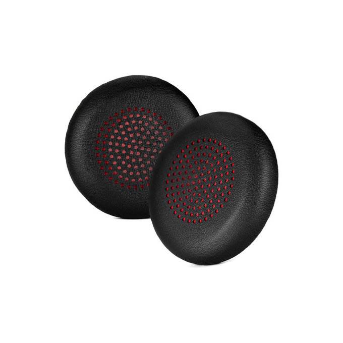 Cuscinetti auricolari di ricambio per Plantronics Voyager Focus UC, PU Leather, Black, 1 paio