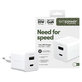 Adattatore da viaggio Grand Prix USB-C/USB-A, GaN, 35 W PD, Silver White, PanzerGlass